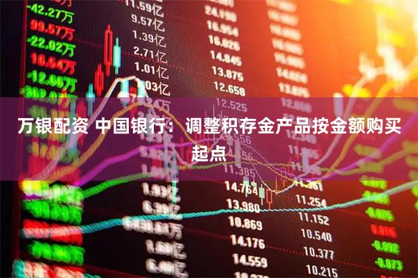 万银配资 中国银行：调整积存金产品按金额购买起点