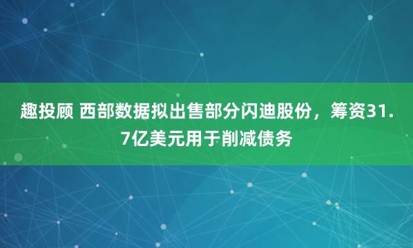 趣投顾 西部数据拟出售部分闪迪股份，筹资31.7亿美元用于削减债务