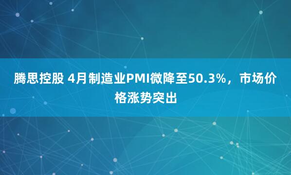 腾思控股 4月制造业PMI微降至50.3%，市场价格涨势突出