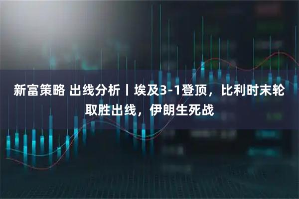 新富策略 出线分析丨埃及3-1登顶，比利时末轮取胜出线，伊朗生死战